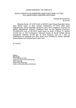 KARAR NUMARASI: Y(K-I)1984