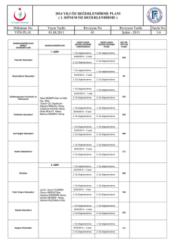 2014 YILI ÖZ DEĞERLENDİRME PLANI ( 1. DÖNEM ÖZ