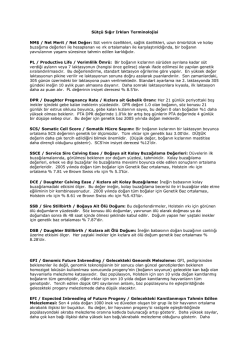 S&uuml;t&ccedil;&uuml; Sığır Irkları Terminolojisi NM$ / Net Merit / Net Değer: S&uuml;t