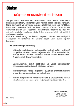 Kalite Politikası Ana Prensipleri: