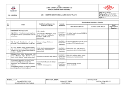 Prof. Dr. Galip Akhan 2014 Yılı Kalite Hedeflerinin 1. D&ouml;nem