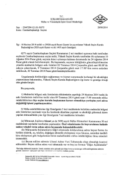 Cumhurbaşkanlığı Se&ccedil;imi - N&uuml;fus ve Vatandaşlık İşleri Genel