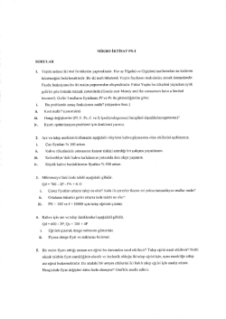 MİKRO EKTİsAT Ps-ı sORULAR 1. Yeşim sadece iki mal iEe