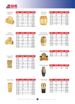 2014 Fiyat Listesi için lütfen tıklayınız.