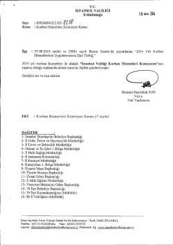 İl Kurban Hizmetleri Komisyon Kararları