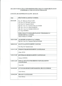 2014-2015 TURGUT &Ouml;ZAL &Uuml;NİVERSİTESİ FİZİK