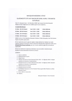 MAvişEHiR MODERN 3 siTEsi oLAĞAN&uuml;sT&Uuml; siTE KAT MALiKLERi