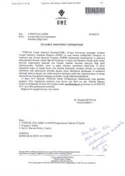 EK: Gelen yazı, programların tanıtımı ve katılım başvuru formu