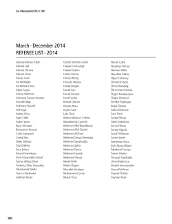 March - December 2014 REFEREE LIST