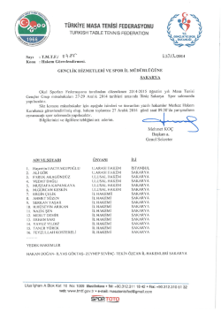 GEN&Ccedil;LER SAKARYA - T&uuml;rkiye Masa Tenisi Federasyonu