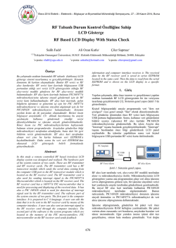 RF Tabanlı Durum Kontrol &Ouml;zelliğine Sahip LCD