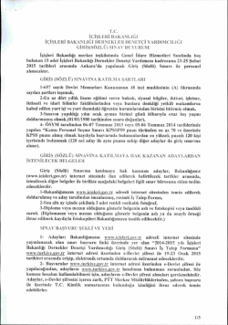 İ&ccedil;işleri Bakanlığı Personel Genel M&uuml;d&uuml;rl&uuml;ğ&uuml;n&uuml;n 12.12.2014 tarih ve