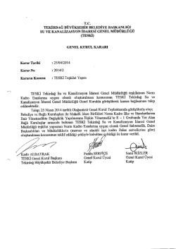 rc. TEKİRDAĞ B&Uuml;Y&Uuml;KŞEHİR BELEDİYE BAŞKANLIĞI sU vE