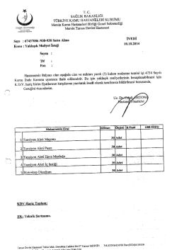 r. c. sAĞLIK BAKANLIĞI T&Uuml;RKİYE KAMU HASTANELERİ KURUMU