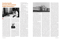 Cumhuriyetin Kuruluş D&ouml;neminde Sağlık Hizmetleri