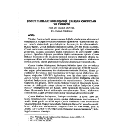 &Ccedil;ocuk Hakları S&ouml;zleşmesi,&Ccedil;alışan &Ccedil;ocuklar ve T&uuml;rkiye