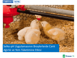 Selko-pH Uygulamasının Broylerlerde Canlı Ağırlık ve