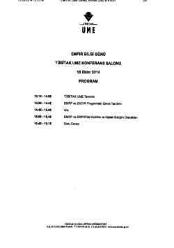 EıııPıR BILGİ G&Uuml;N&Uuml; T&Uuml;BITAK uıııE KONFERANS sALoNu