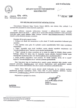 sayı :39633678- IU" "Smﬁ &Uuml;C&Aring;K - B&uuml;lent Ecevit &Uuml;niversitesi Fen