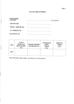 EK5 VERGi KiMLiK NO T.C. KiMLiK NO YILI