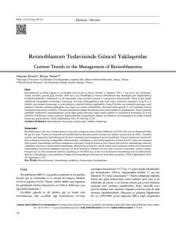 Retinoblastom Tedavisinde G&uuml;ncel Yaklaşımlar