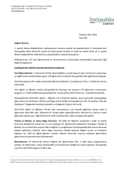 3.&Ccedil;eyrek D&ouml;nem Bilgilendirme Mektubu