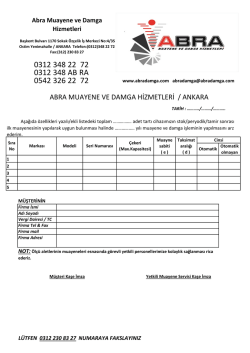 0312 348 22 72 0312 348 AB RA 0542 326 22 72