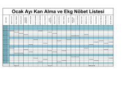 Ocak Ayı Kan Alma ve Ekg N&ouml;bet Listesi