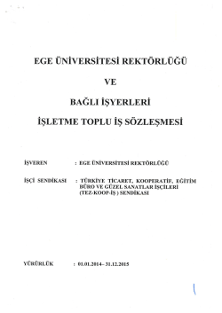 EGE ÜNİVERSİTESİ REKTÖRLÜĞÜ VE - Tez-Koop