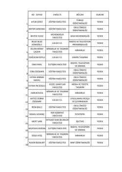 AD - SOYAD FAK&Uuml;LTE B&Ouml;L&Uuml;M DURUM 1 AYLİN &Ccedil;EKEZ EĞİTİM