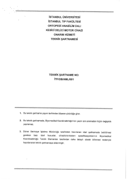 Teknik Şartname - İstanbul &Uuml;niversitesi