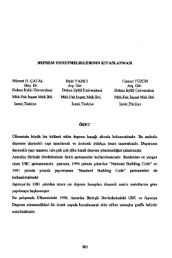 Deprem Y&ouml;netmeliklerinin Kıyaslanması