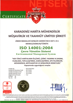 ISO 14001:2004 - Karadeniz Harita Müh.Müş. ve Taah.Ltd.Şti.