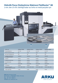 Hidrolik Par&ccedil;a D&uuml;zleştirme Makinesi FlatMaster&reg; 88