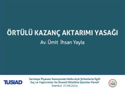 &Ouml;rt&uuml;l&uuml; Kazan&ccedil; Aktarımı Yasağı