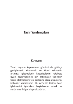 Tacir Yardımcıları Kavram
