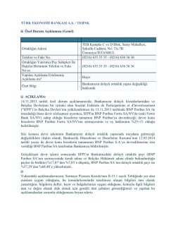 Dolaylı Ortaklık Yapısı, 18 Mart 2014