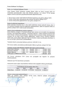 Fonun Kullanım Yeri Raporu