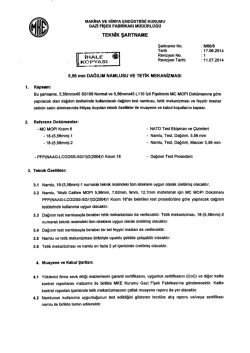 Teknik Şartname - Makina ve Kimya End&uuml;strisi Kurumu