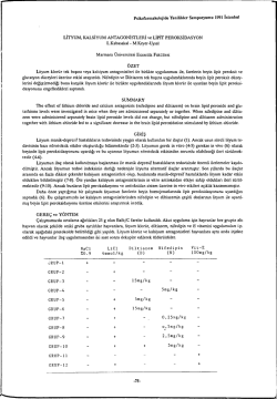 LİTYUM, KALSİYUM ANTAGONİSTLERİ ve LİPİT