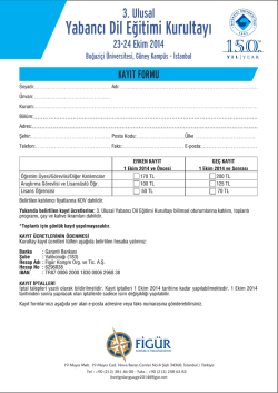 Kayıt Formu İ&ccedil;in Tıklayınız