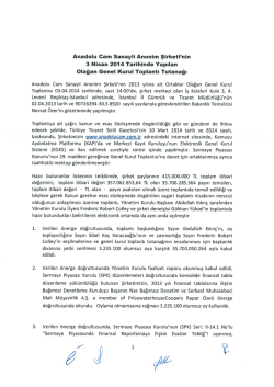 Genel Kurul Toplantı Tutanağı