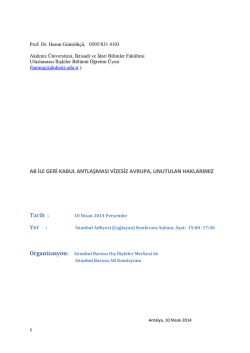 AB İLE GERİ KABUL ANTLAŞMASI VİZESİZ