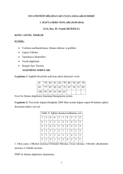 İSTATİSTİĞİN BİLGİSAYAR UYGULAMALARI