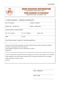 Af Kanunundan Yararlanma Formu