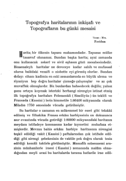 3.Topoğrafya Haritalarının İnkişafı ve Topoğrafların Bug&uuml;nk&uuml;