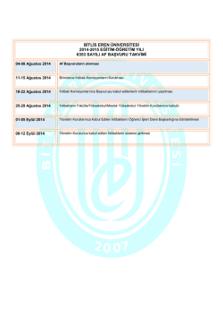BİTLİS EREN &Uuml;NİVERSİTESİ 2014-2015 EĞİTİM