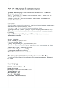 Pa rt-t&iacute;me M&uuml;hendis İş ilanı (Siemens):