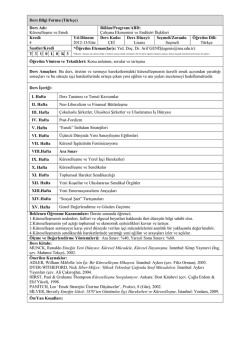 Ders Bilgi Formu (T&uuml;rk&ccedil;e) Ders Adı: K&uuml;reselleşme ve Emek B&ouml;l&uuml;m