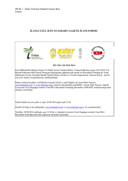 ilanlı usul i&ccedil;in standart gazete ilanı formu